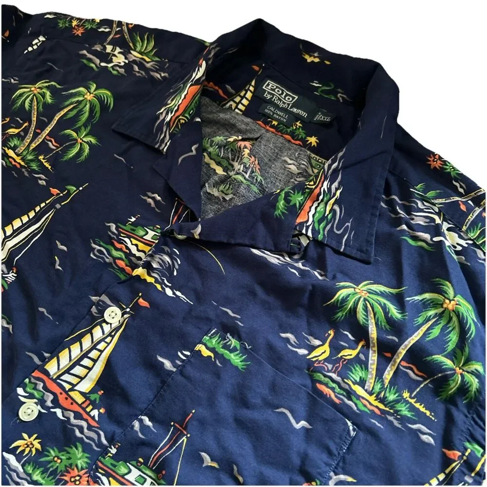 VtG Polo Ralph Lauren Caldwell Men’s XXL Hawaiian Fishing Camp Button Down Shirt